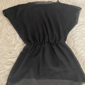 Sheer black swim coverup